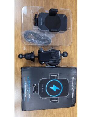 3-in-1 Wireless Car Charger Mount, 15W Fast Charging Auto-Clamping Phone Holder